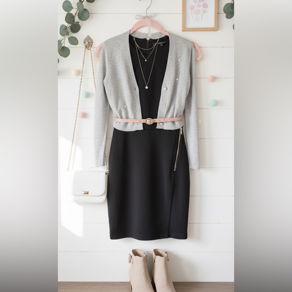 Zara Elegant Black Trafuluc Sleeveless Dress Medium